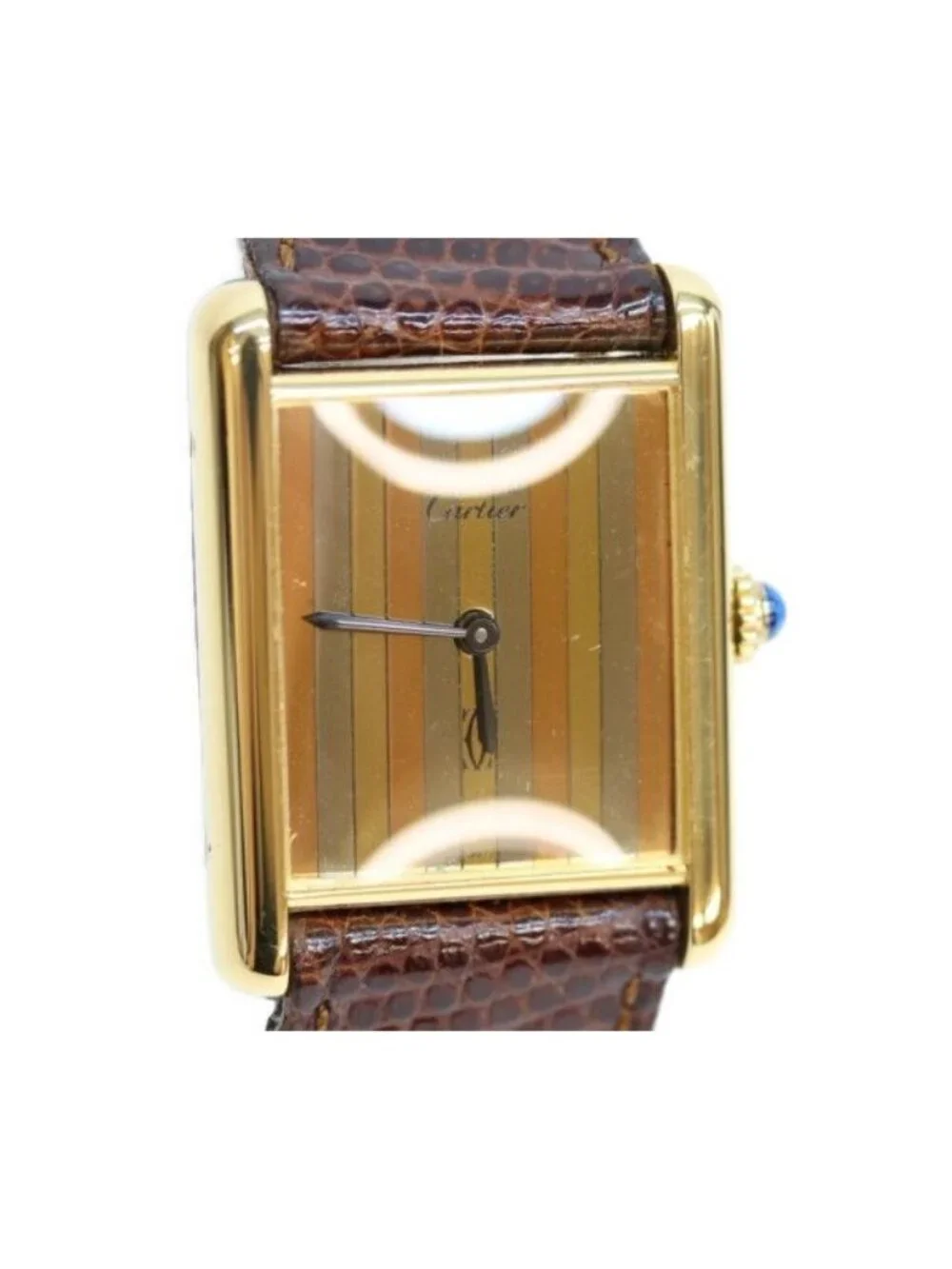 Cartier Must Tank Vermeil LM Trinity Dial Hand Wound Leather